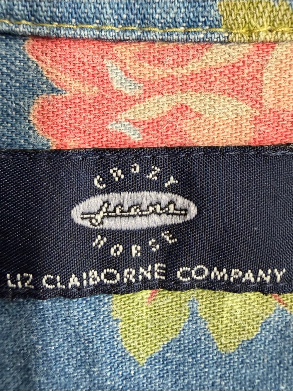 Liz Claiborne Floral Denim Shirt - Picture 4 of 13